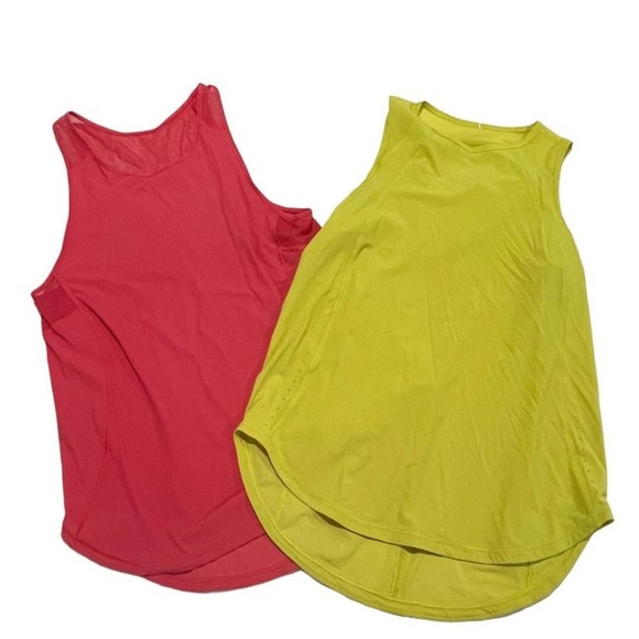 LULULEMON Poppy coral sculpt tank & serpentine yellow sculpt tanks Size 2 - Picture 8 of 8
